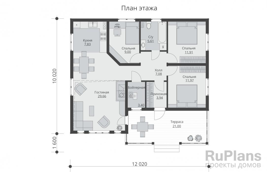 Проекты одноэтажных домов